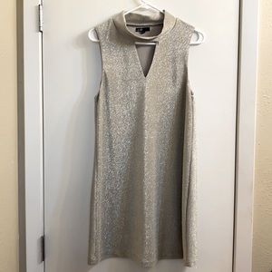 Chloe sliver mock-neck swing dress